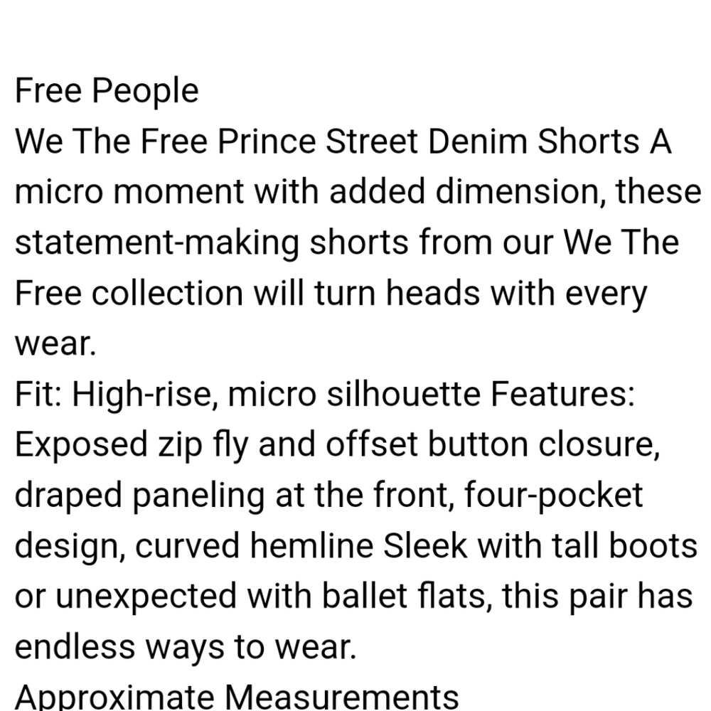 BNWOT Free People We the People Prince Street denim Shorts - Picture 11 of 12